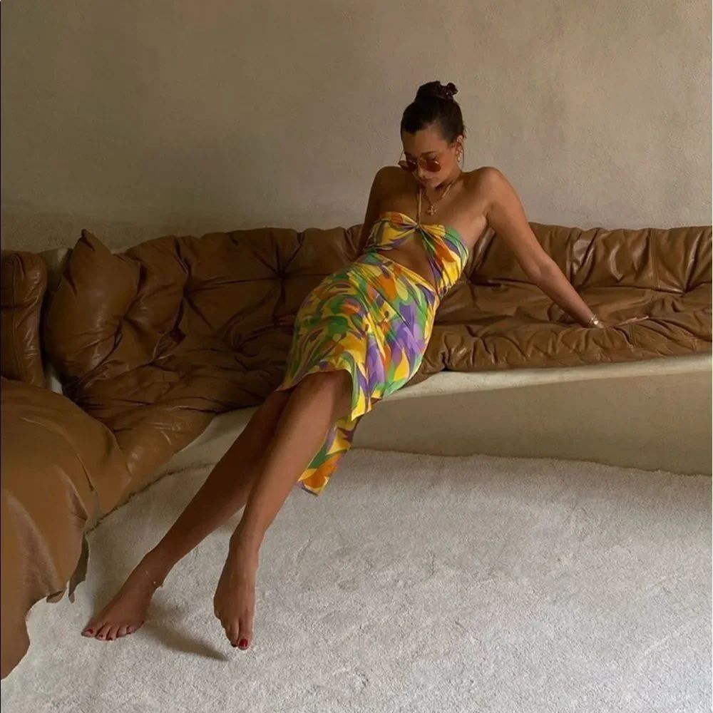 WeWoreWhat Tie Halter Dress